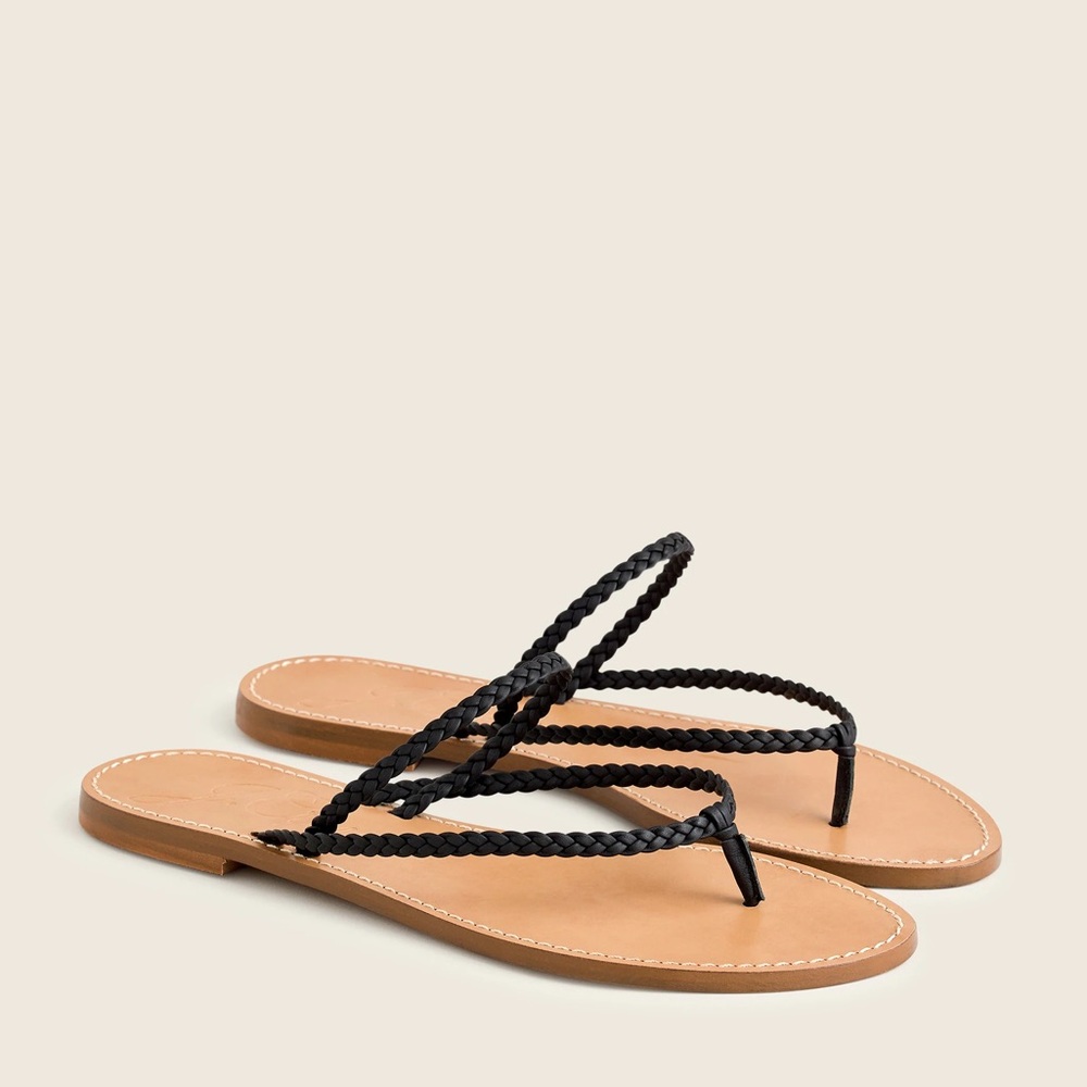 J. Crew Black Braided Strap Sandals